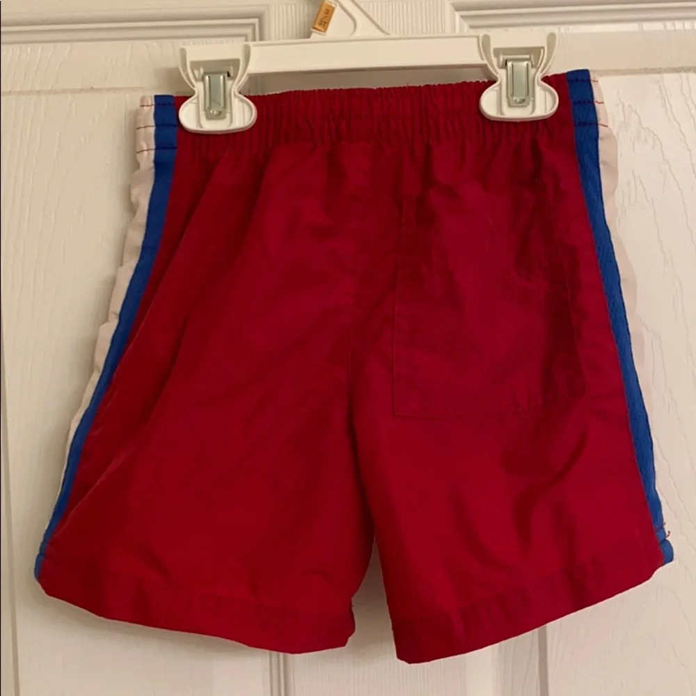 The Children’s Place Red Swim Trunks White Blue Trim Polyester Nylon Size 3T